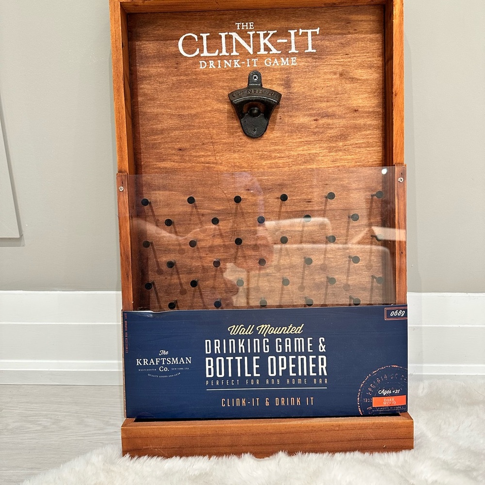 Clink-It Wall Mounted Drinking Game with Bottle Opener by Kraftsman